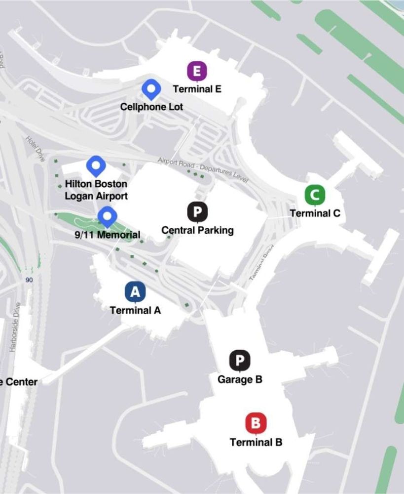 Boston Logan Airport (BOS) Terminal Layout Map Source: maps