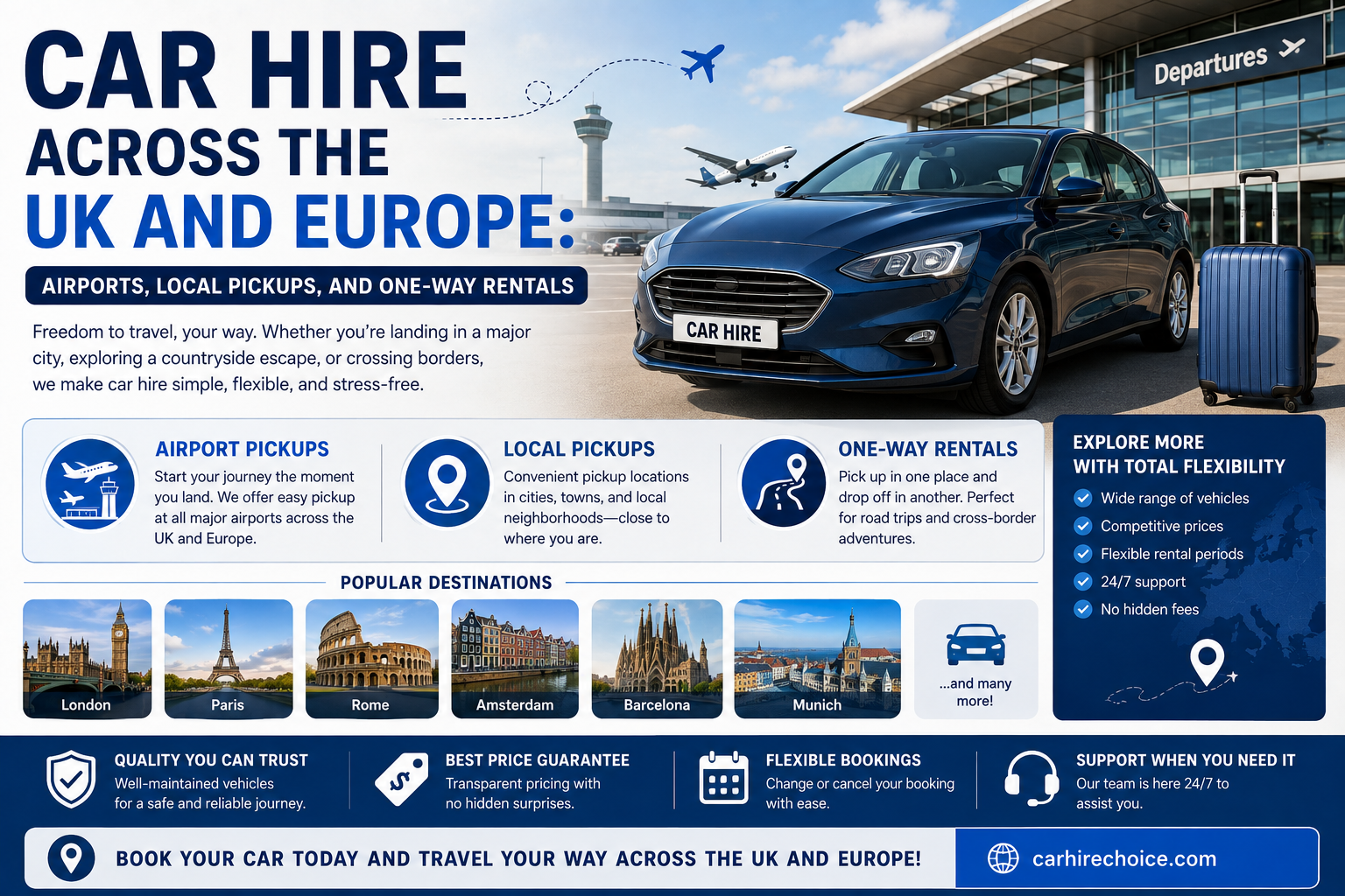 Car Hire Across the UK and Europe: Airports, Local Pickups, and One-Way Rentals